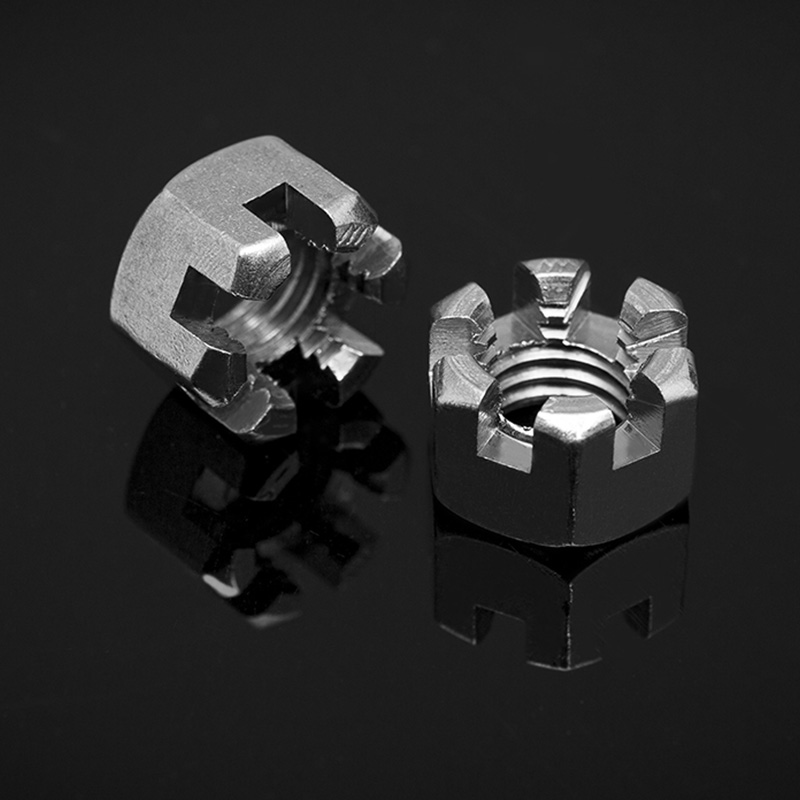 DIN 439 Mur tipis segi enam baja tahan karat dengan talang DIN 439 Mur tipis segi enam baja tahan karat dengan talang