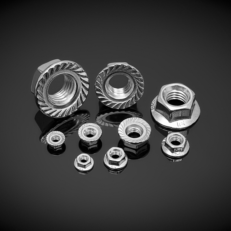 Mur Flensa Segi Enam Baja Tahan Karat DIN 6923