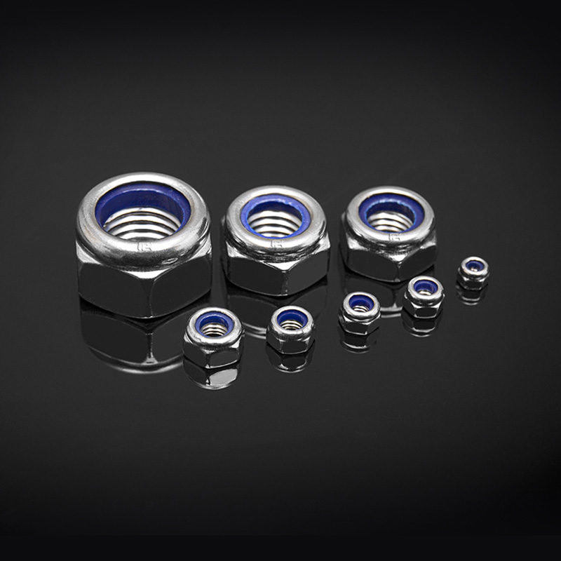 DIN 985 Mur Tipis Segi Enam Tipe Torsi Stainless Steel Yang Berlaku Dengan Sisipan Bukan Logam